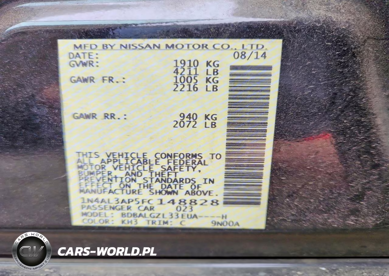 2015 Nissan Altima 2.5 S VIN:1N4AL3AP5FC148828 - 12