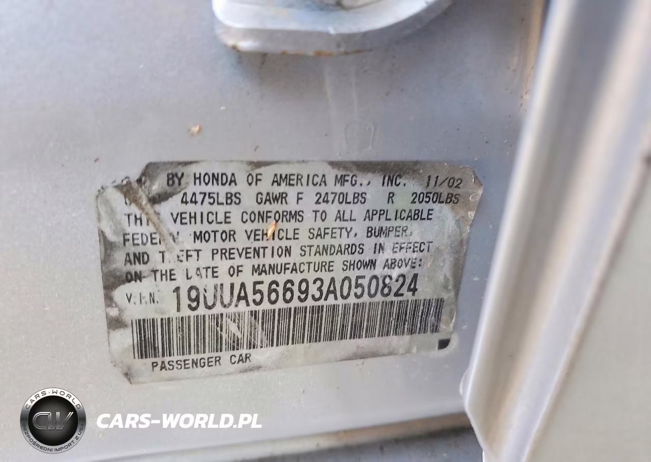 2003 Acur Tl Base 4D Sedan VIN:19UUA56693A050824 - 12