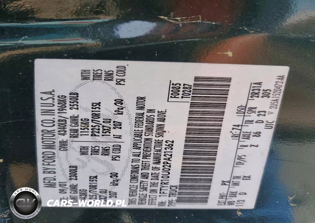 2001 Ford Ranger VIN:1FTYR10U02PA21362 - 12