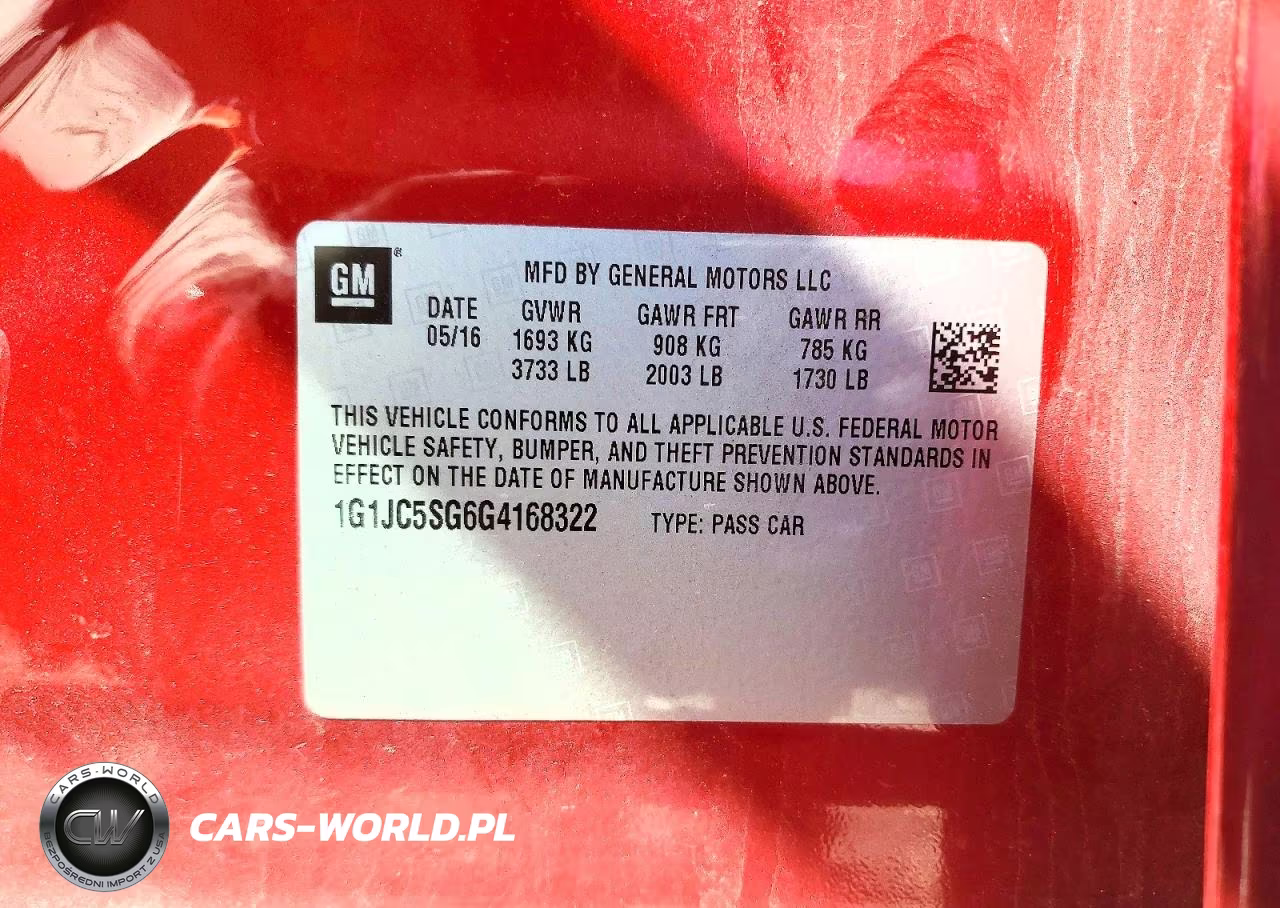2016 Chevrolet Sonic Lt VIN:1G1JC5SG6G4168322 - 12