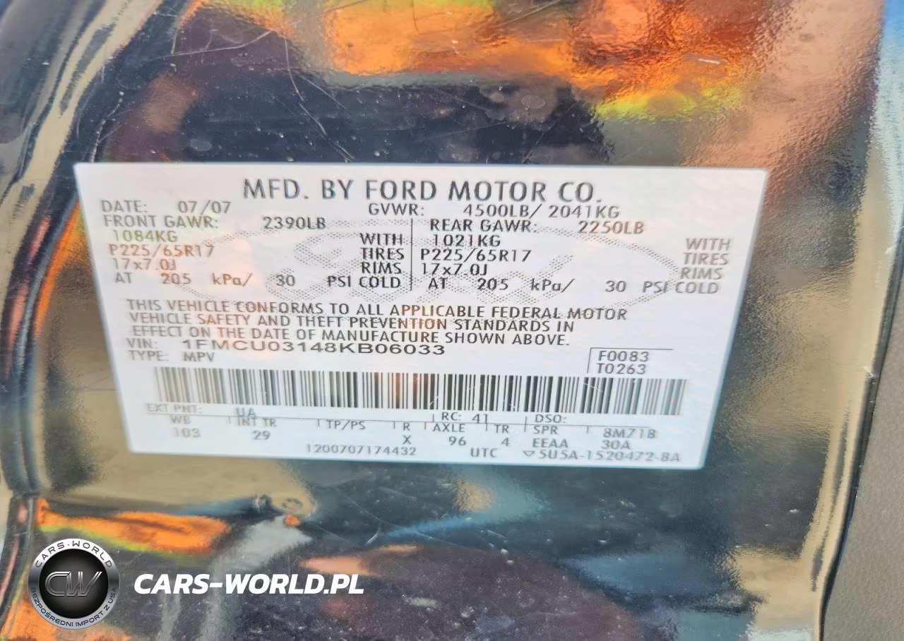 2008 Ford Escape Xlt VIN:1FMCU03148KB06033 - 12