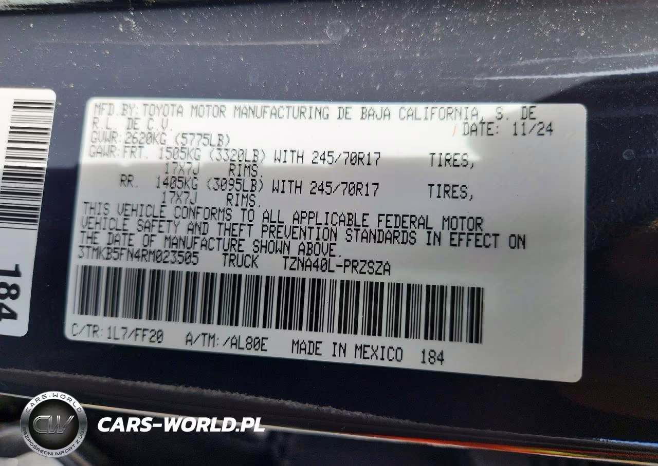 2024 Toyota Tacoma Sr5 VIN:3TMKB5FN4RM023505 - 12