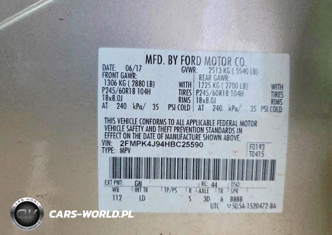 2017 Ford Edge Sel VIN:2FMPK4J94HBC25590 - 13