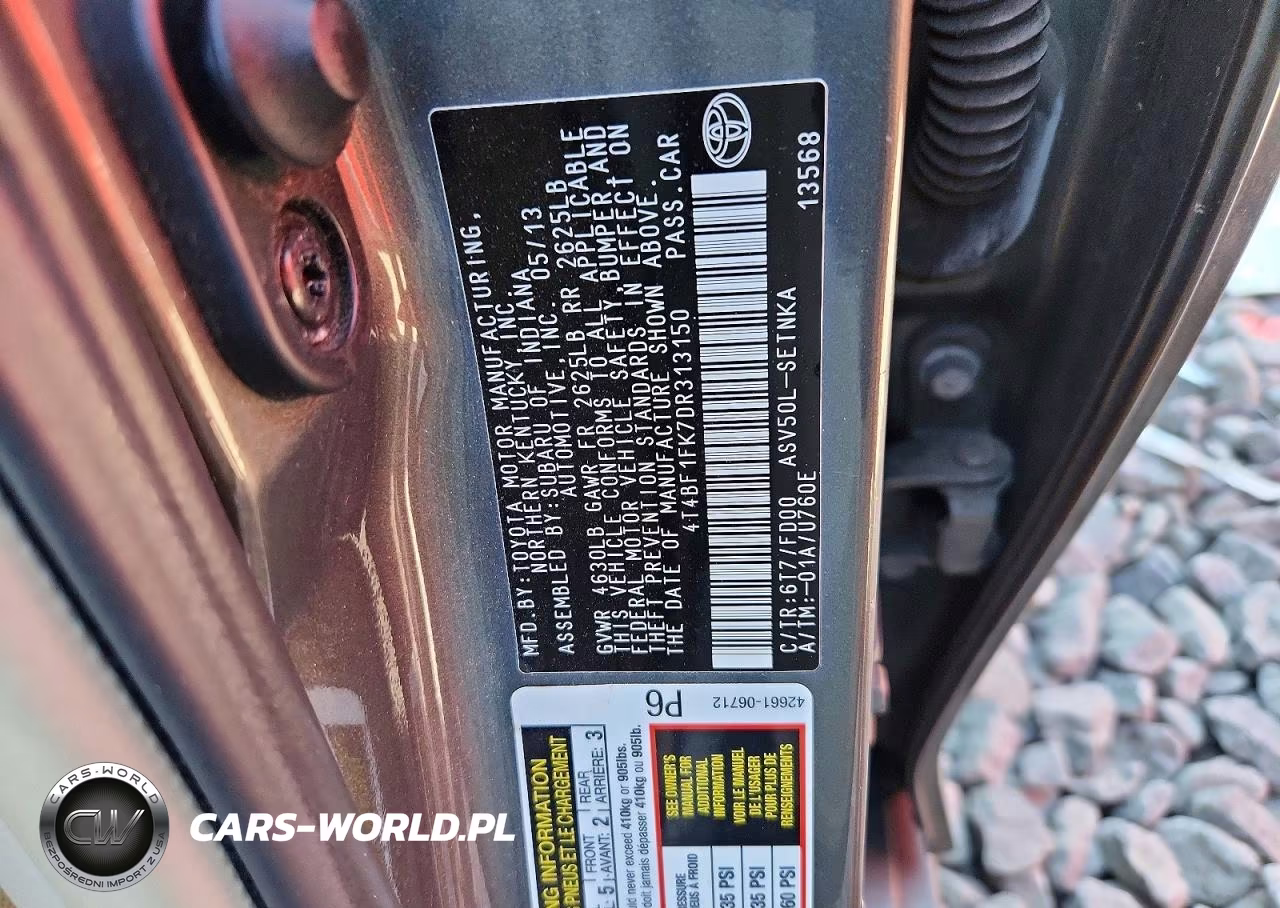 2013 Toyota Camry Le VIN:4T4BF1FK7DR313150 - 12