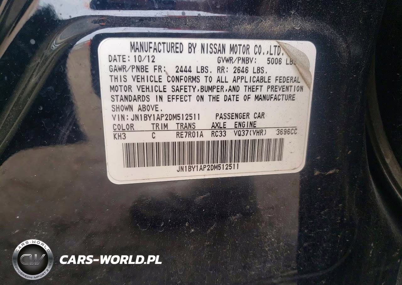 2013 Infiniti M37 Base VIN:JN1BY1AP2DM512511 - 12