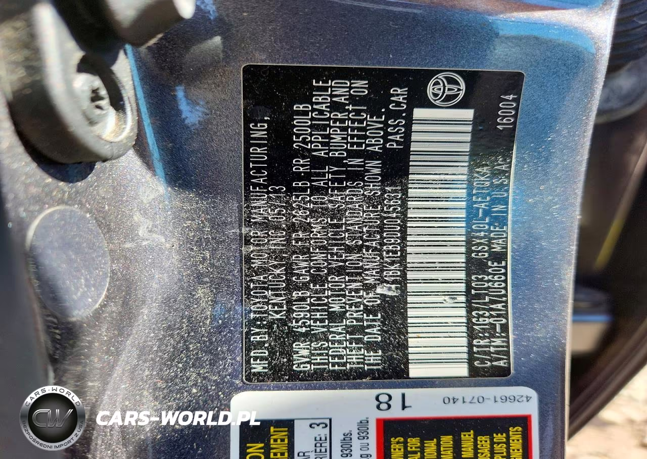 2013 Toyota Avalon Xle Touring VIN:4T1BK1EB9DU045631 - 13