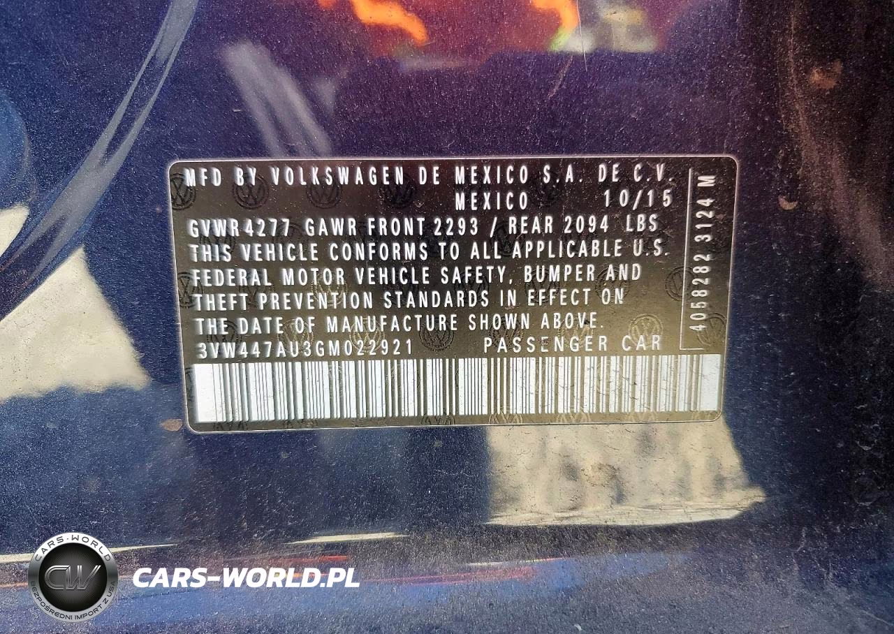 2016 Volkswagen Gti S VIN:3VW447AU3GM022921 - 12