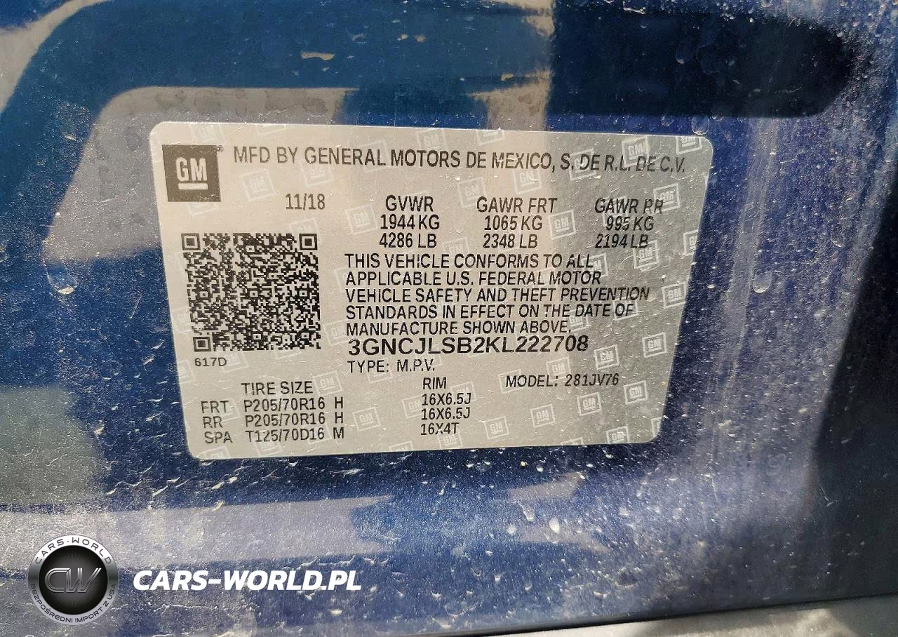 2019 Chevrolet Trax 1Lt VIN:3GNCJLSB2KL222708 - 13