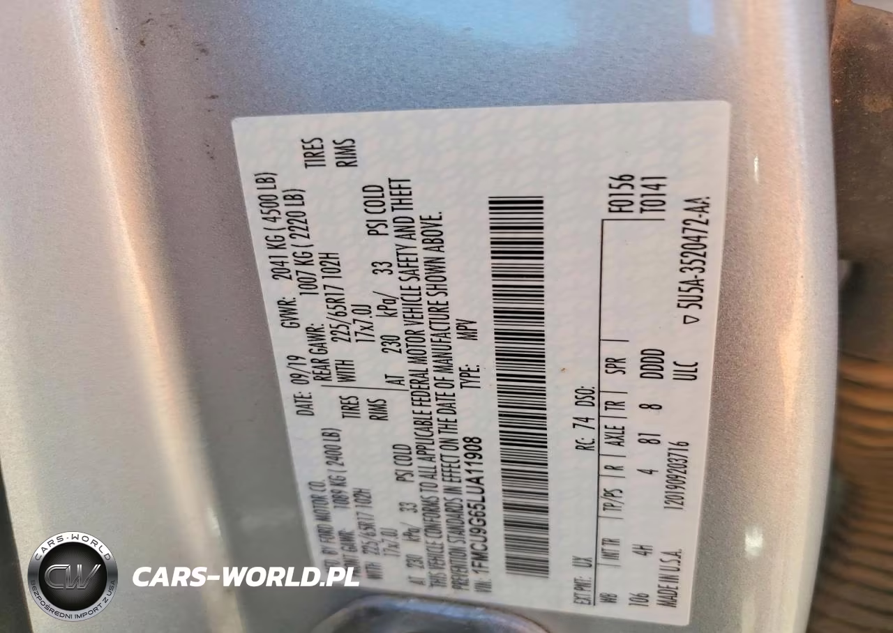 2020 Ford Escape Se VIN:1FMCU9G65LUA11908 - 12