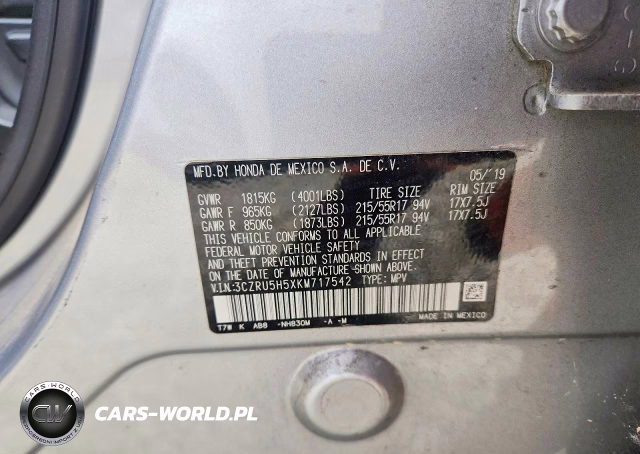 2019 Honda Hr-V Ex VIN:3CZRU5H5XKM717542 - 13