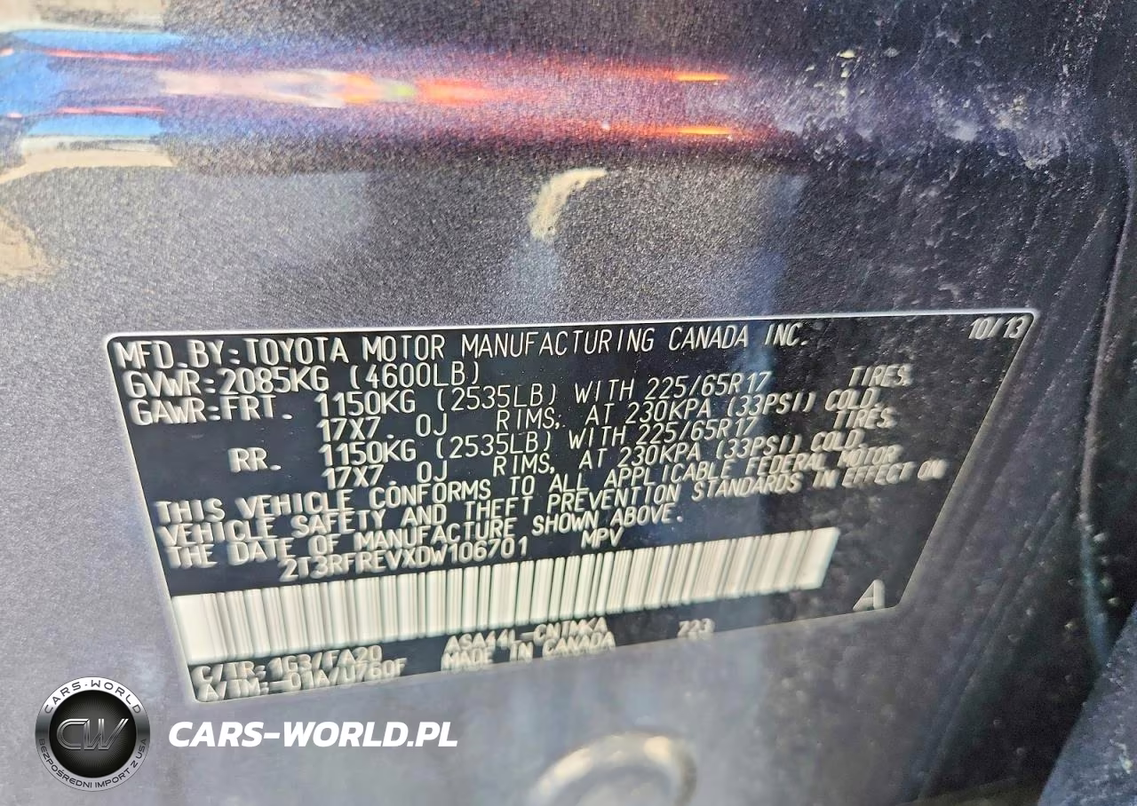 2013 Toyota Rav4 Xle VIN:2T3RFREVXDW106701 - 13