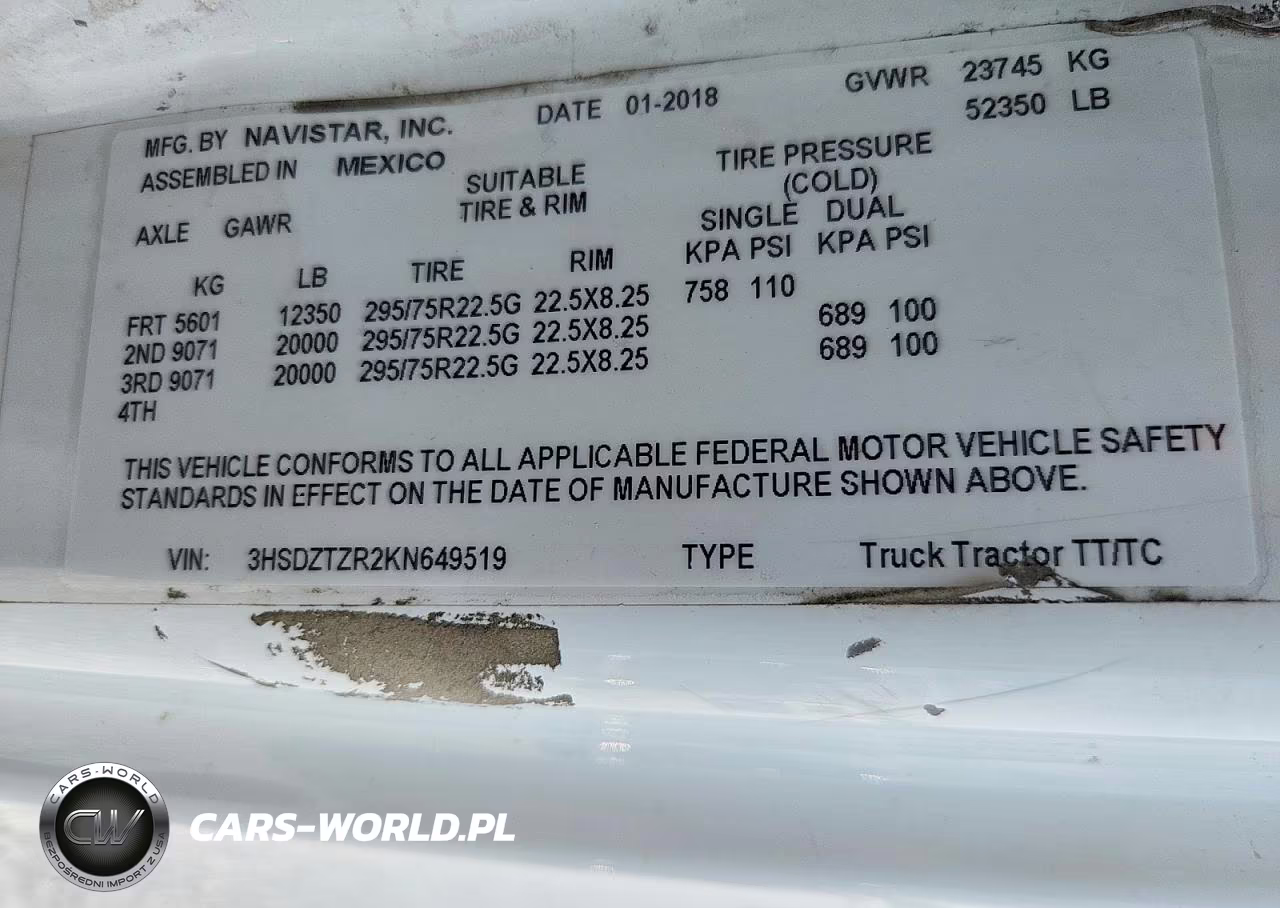 2019 International Lt625 Semi Truck VIN:3HSDZTZR2KN649519 - 10