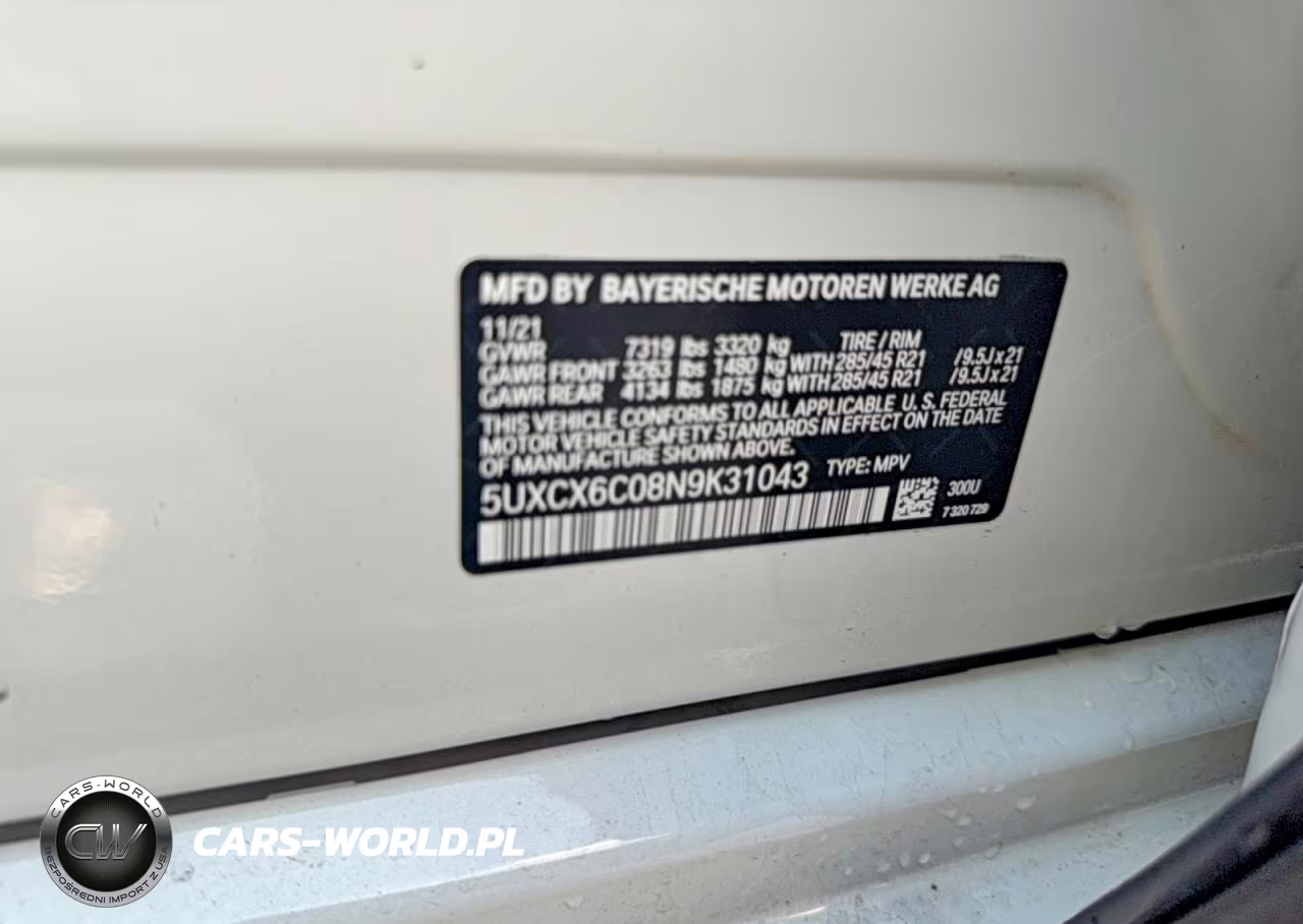 2022 BMW X7 M50I VIN:5UXCX6C08N9K31043 - 10