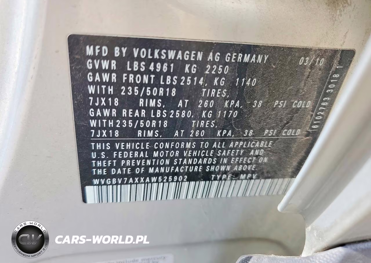 2010 Volkswagen Tiguan Se VIN:WVGBV7AXXAW525902 - 13