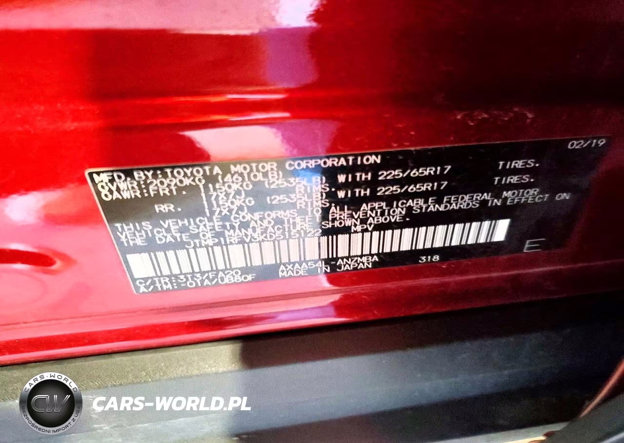 2019 Toyota Rav4 Xle VIN:JTMP1RFV3KD515122 - 13