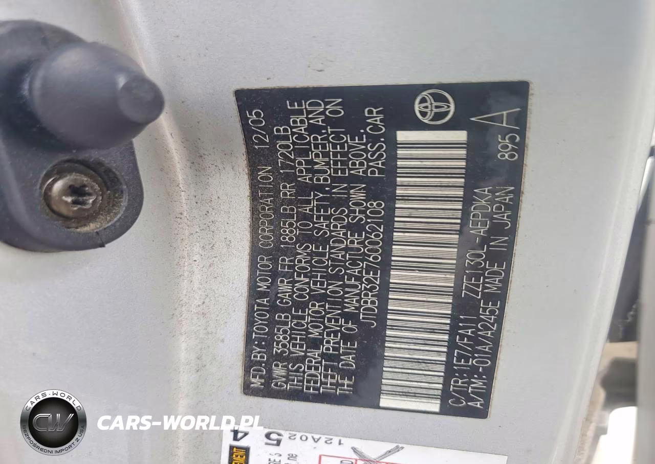 2006 Toyota Corolla Ce VIN:JTDBR32E760062108 - 12