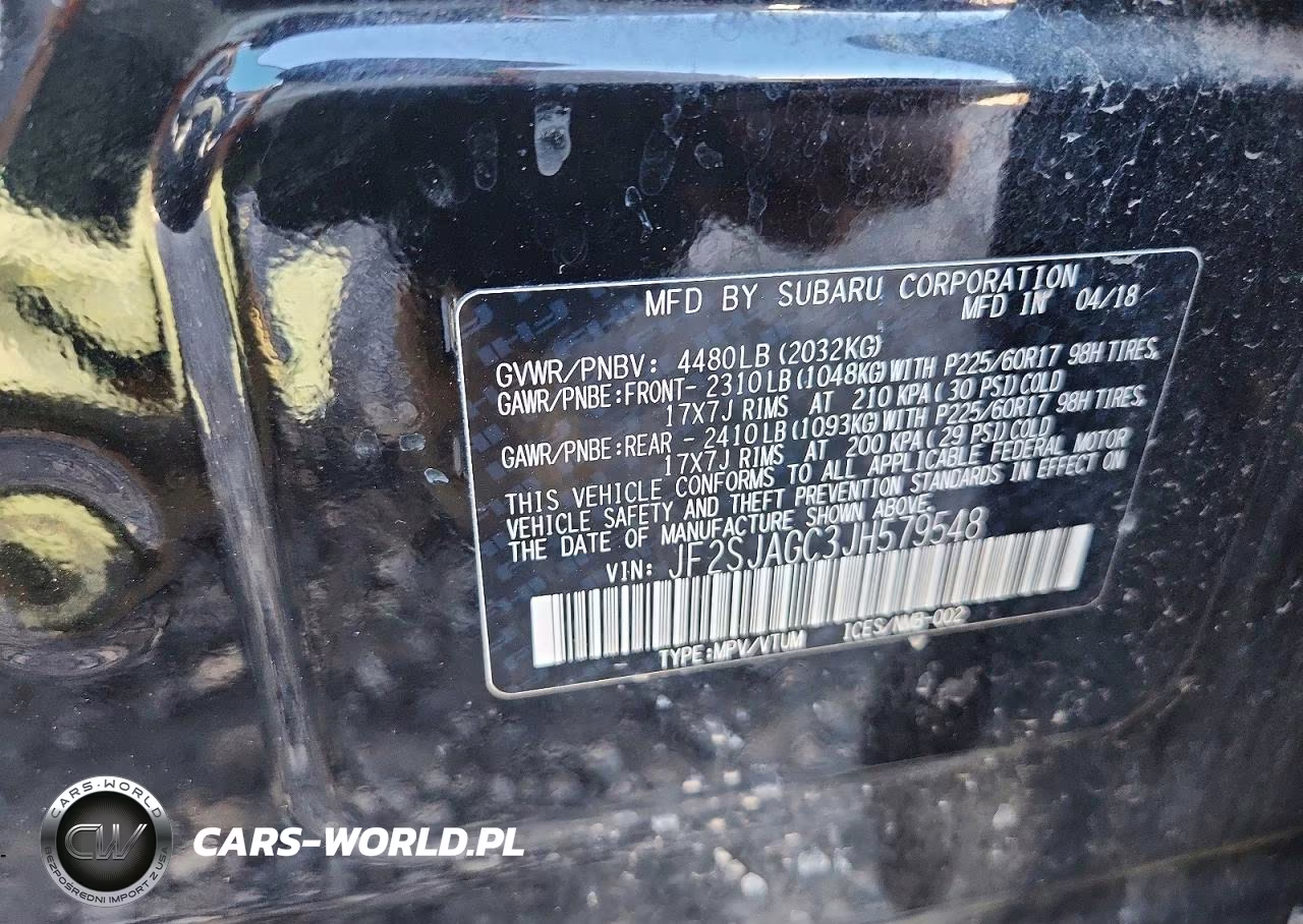 2018 Subaru Forester 2.5I Premium VIN:JF2SJAGC3JH579548 - 12