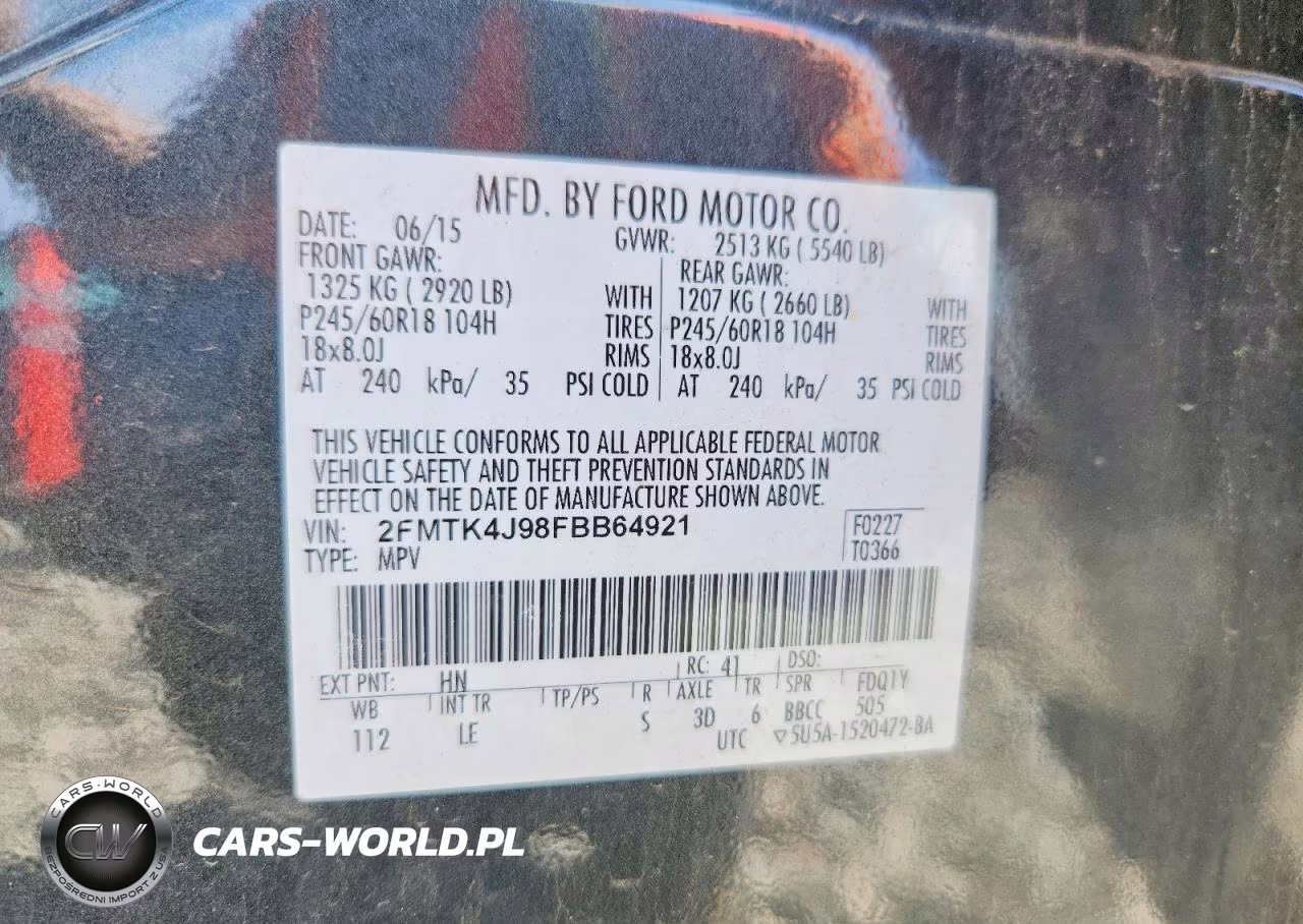 2015 Ford Edge Sel VIN:2FMTK4J98FBB64921 - 12