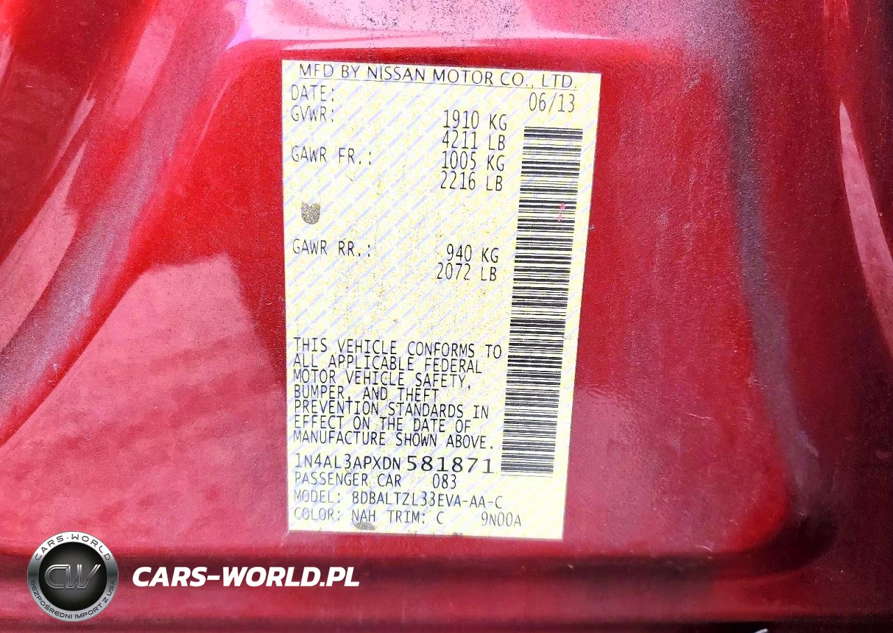 2013 Nissan Altima 2.5 VIN:1N4AL3APXDN581871 - 13
