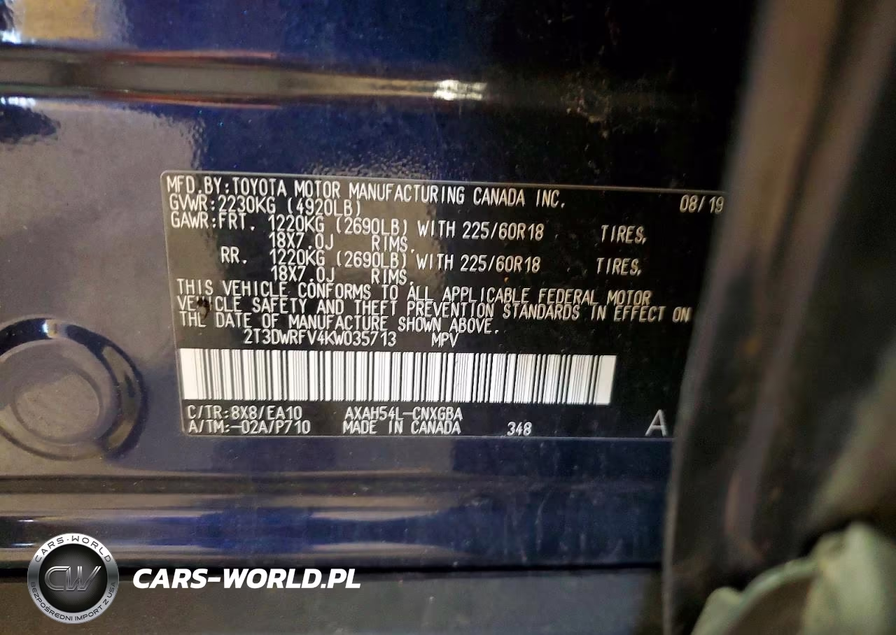 2019 Toyota Rav4 Limited VIN:2T3DWRFV4KW035713 - 13