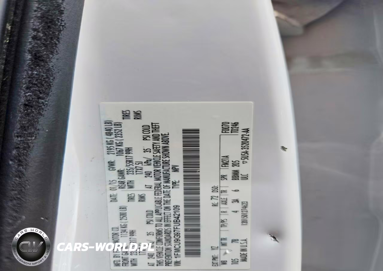 2015 Ford Escape Se VIN:1FMCU9G97FUB42109 - 13