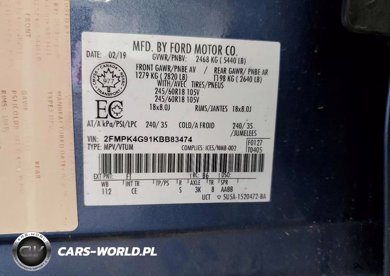 2019 Ford Edge Se VIN:2FMPK4G91KBB83474 - 13