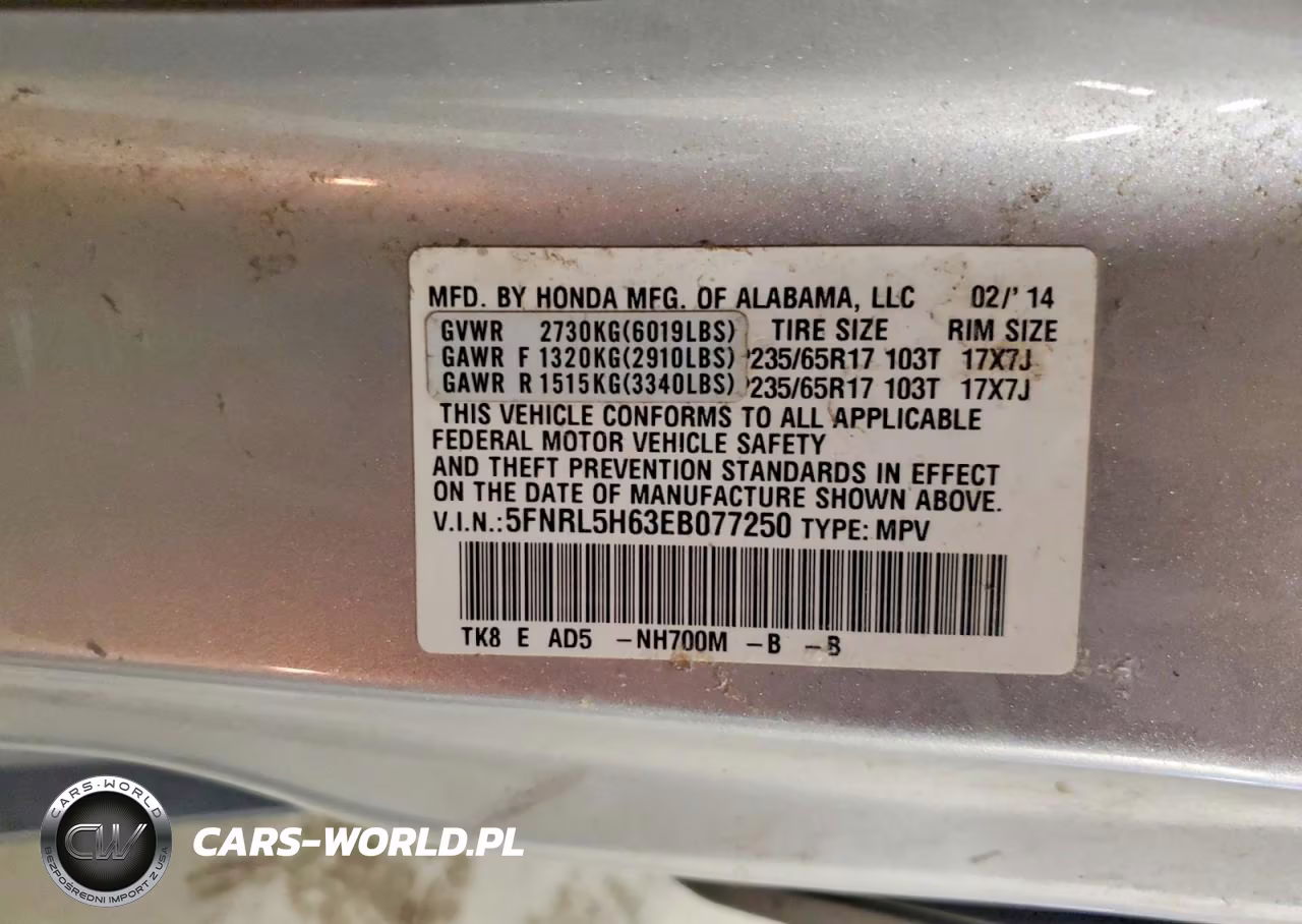 2014 Honda Odyssey Exl VIN:5FNRL5H63EB077250 - 13