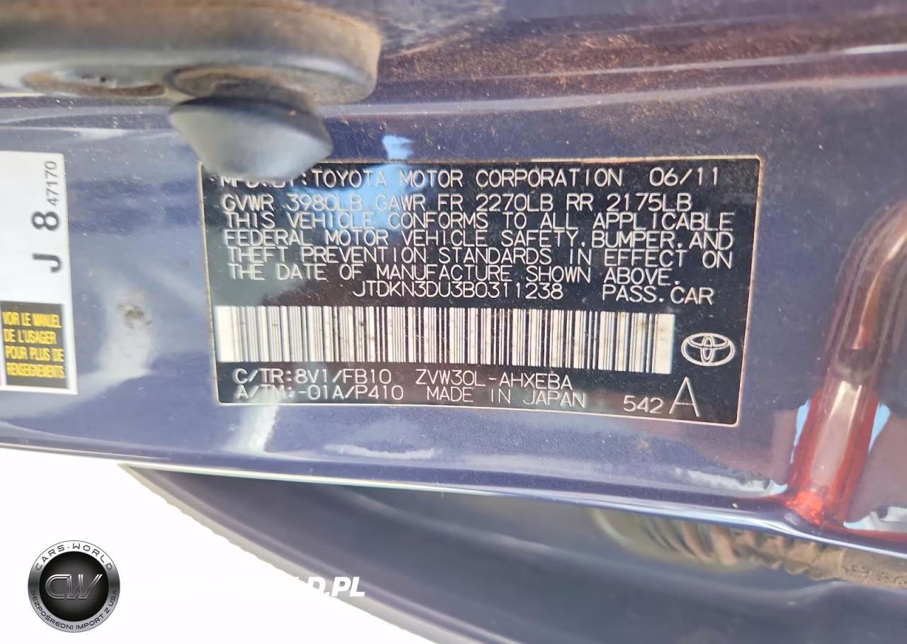 2011 Toyota Prius Two VIN:JTDKN3DU3B0311238 - 12