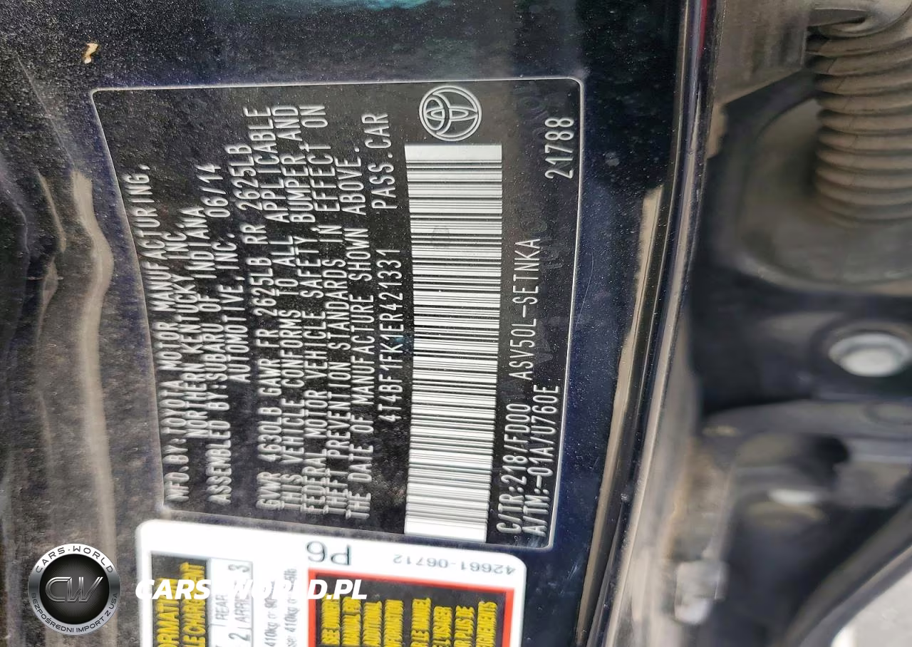 2014 Toyota Camry Le VIN:4T4BF1FK1ER421331 - 12