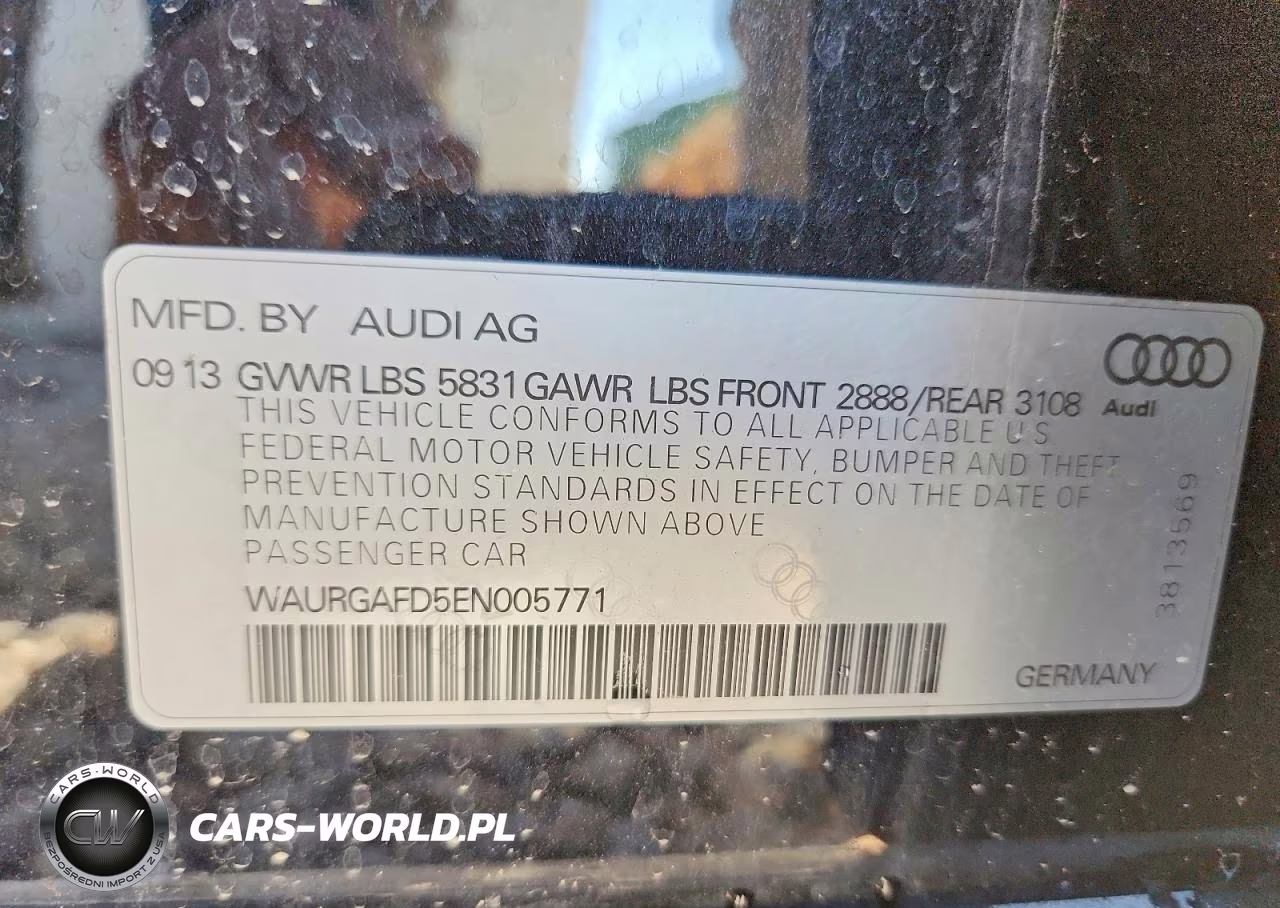 2014 Audi A8 L Quattro VIN:WAURGAFD5EN005771 - 13
