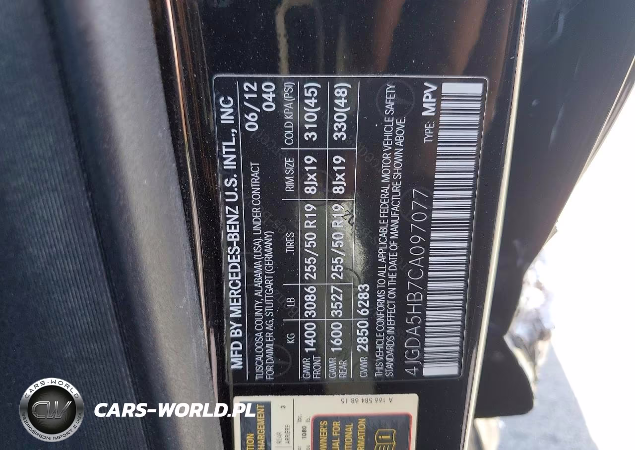 2012 Mercedes-Benz Ml 350 4Matic VIN:4JGDA5HB7CA097077 - 14