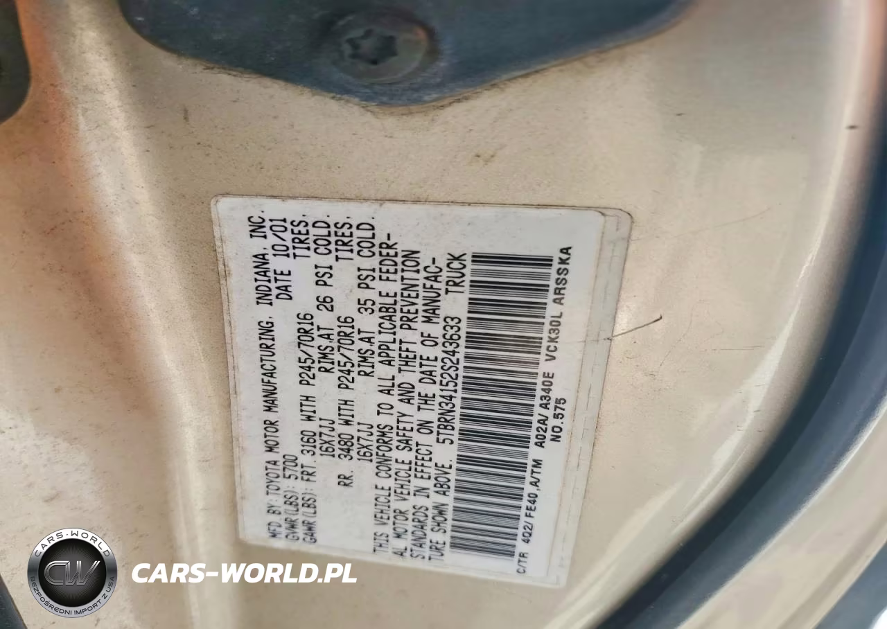 2002 Toyota Tundra Access Cab Sr5 VIN:5TBRN34152S243633 - 12