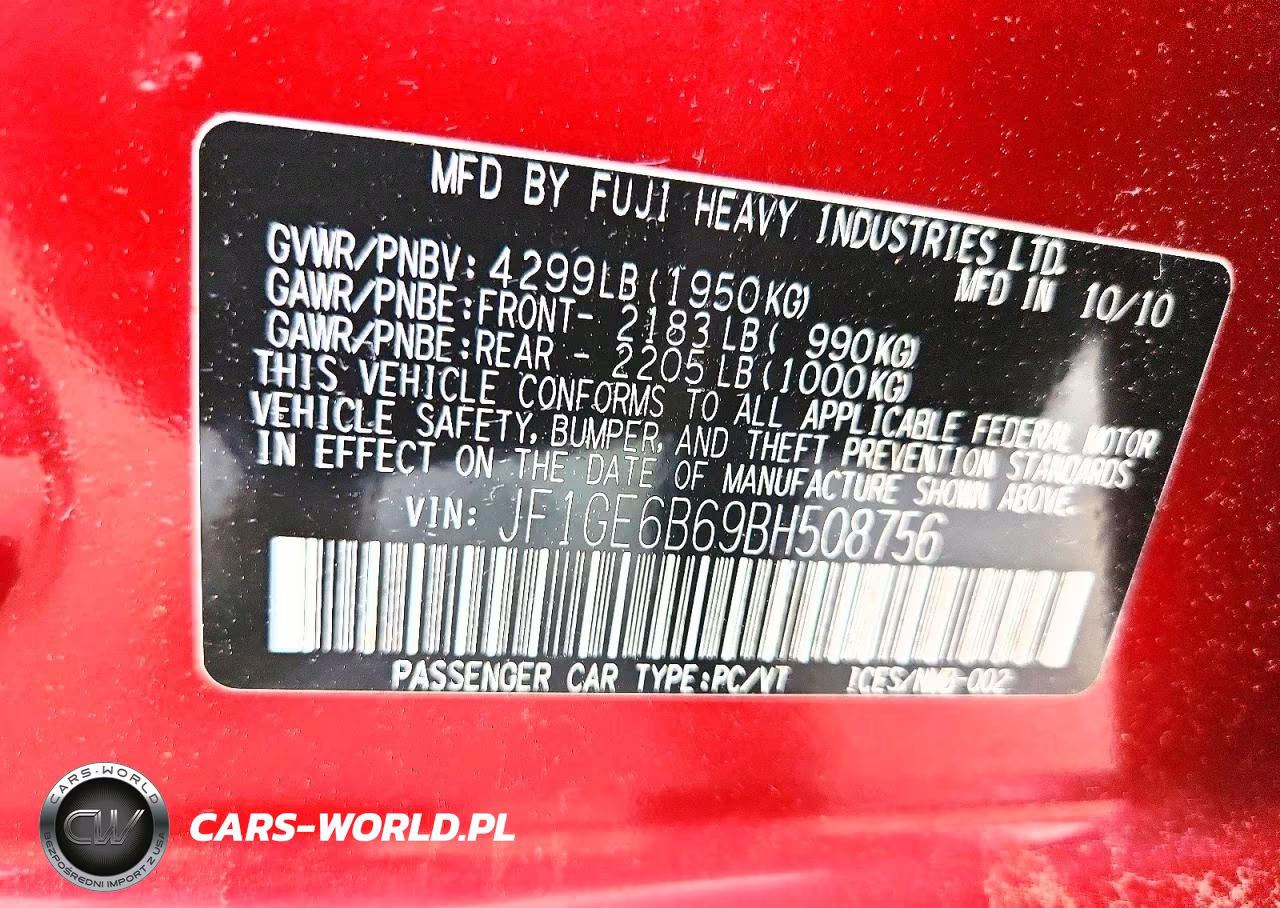 2011 Subaru Impreza 2.5I Premium VIN:JF1GE6B69BH508756 - 12