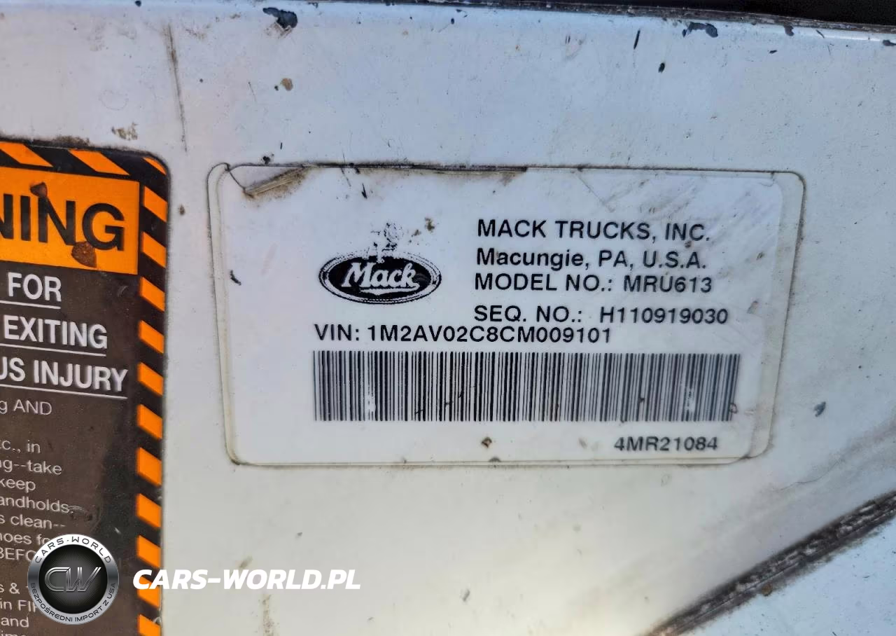 2012 Mack 600 Mru600 VIN:1M2AV02C8CM009101 - 10