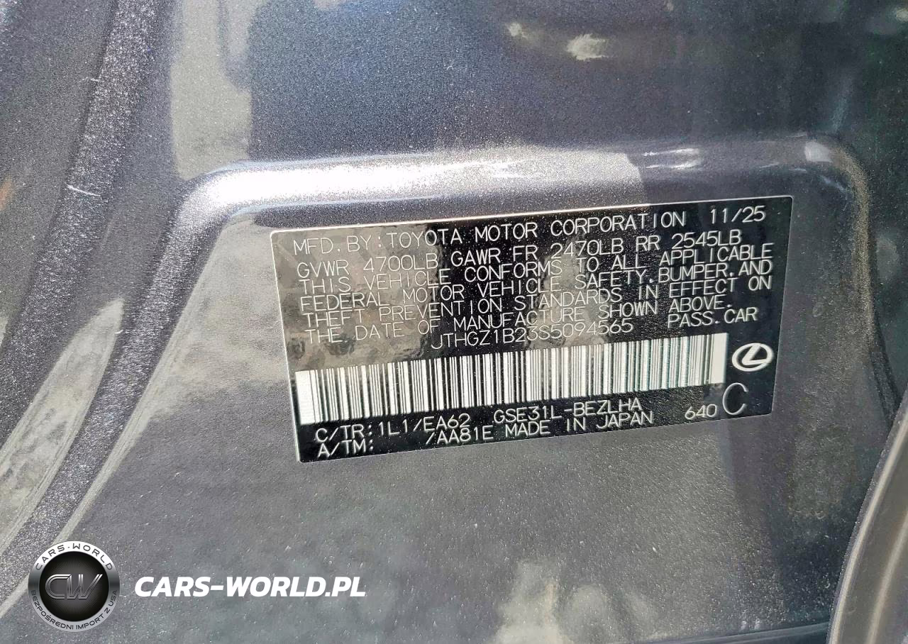 2025 Lexus Is 350 F Sport VIN:JTHGZ1B23S5094565 - 12
