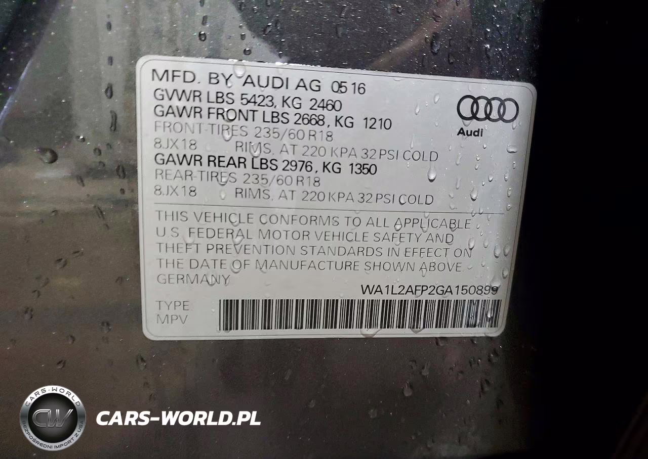 2016 Audi Q5 Premium Plus VIN:WA1L2AFP2GA150899 - 13
