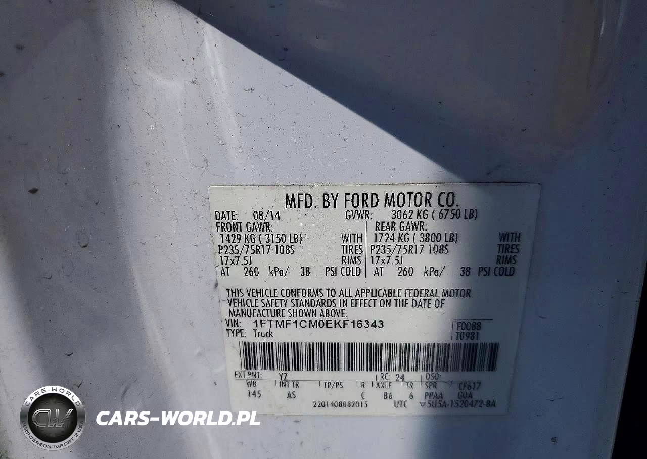 2014 Ford F150 VIN:1FTMF1CM0EKF16343 - 12