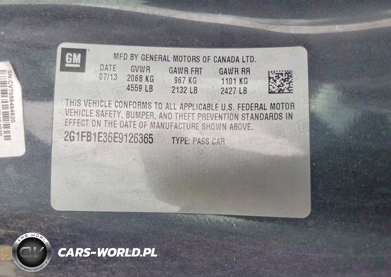 2014 Chevrolet Camaro Lt VIN:2G1FB1E36E9126365 - 12