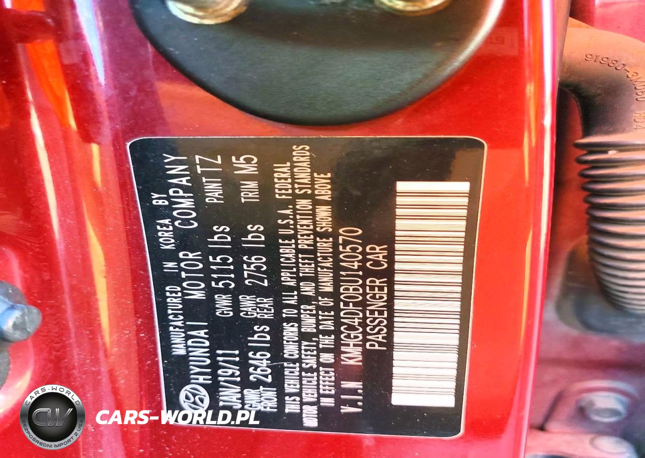 2011 Hyundai Genesis 4.6L VIN:KMHGC4DF0BU140570 - 12