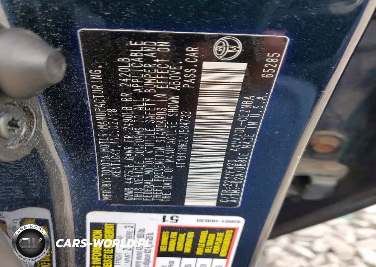 2018 Toyota Camry Le VIN:4T1B11HK2JU584733 - 12