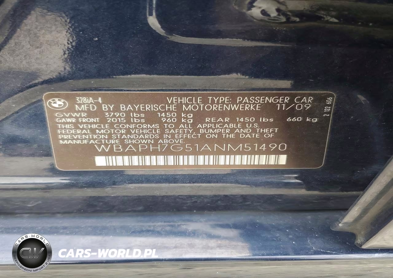 2010 BMW 328 I VIN:WBAPH7G51ANM51490 - 13