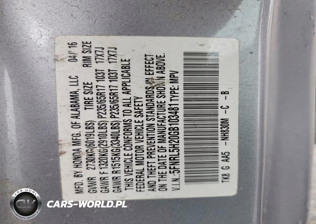2016 Honda Odyssey Lx VIN:5FNRL5H20GB103481 - 13