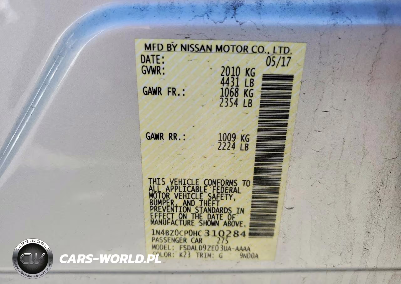 2017 Nissan Leaf Sv VIN:1N4BZ0CP0HC310284 - 13