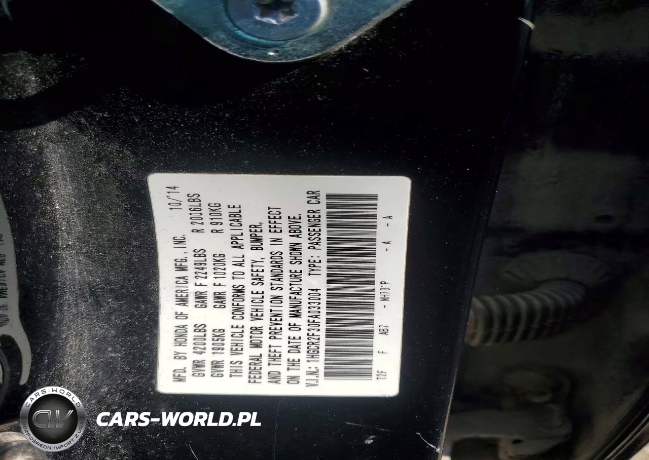 2015 Honda Accord Lx VIN:1HGCR2F30FA033004 - 12
