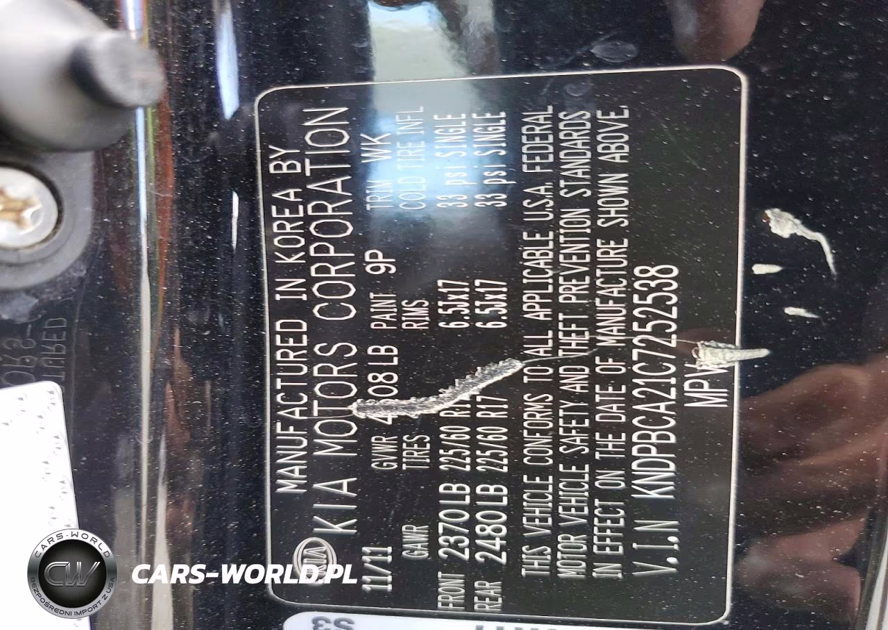 2012 Kia Sportage Lx VIN:KNDPBCA21C7252538 - 13