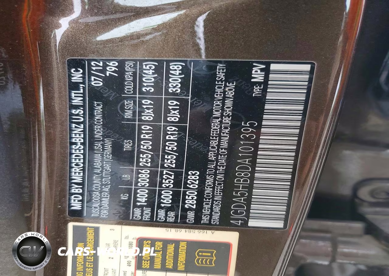 2013 Mercedes-Benz Ml 350 4Matic VIN:4JGDA5HB8DA101395 - 13