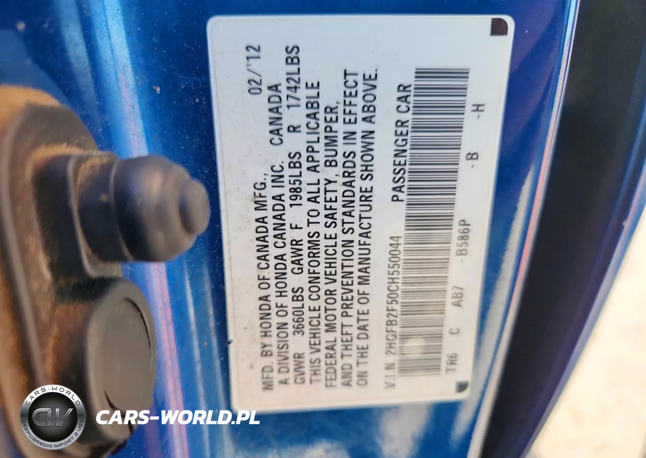 2012 Honda Civic Lx VIN:2HGFB2F50CH550044 - 13