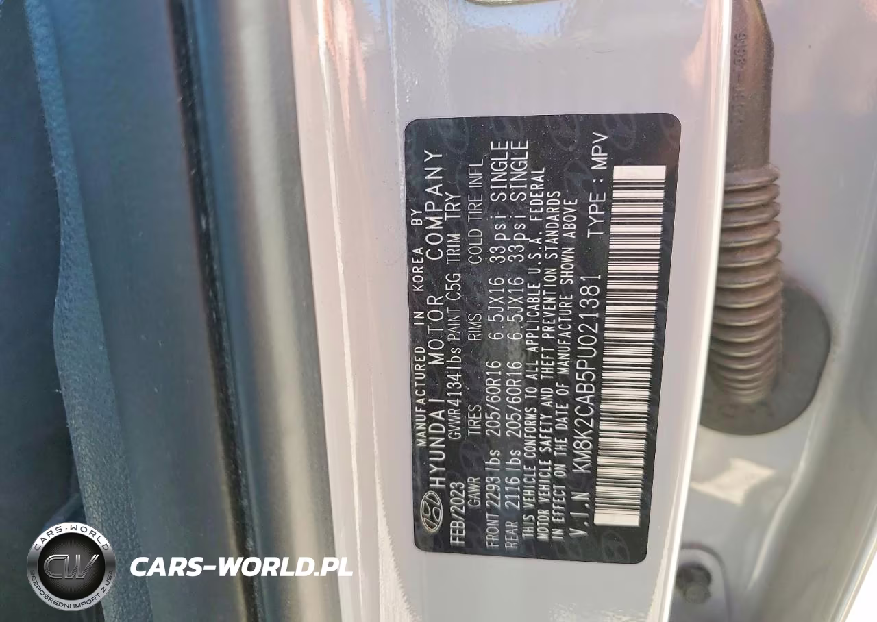 2023 Hyundai Kona Se VIN:KM8K2CAB5PU021381 - 13