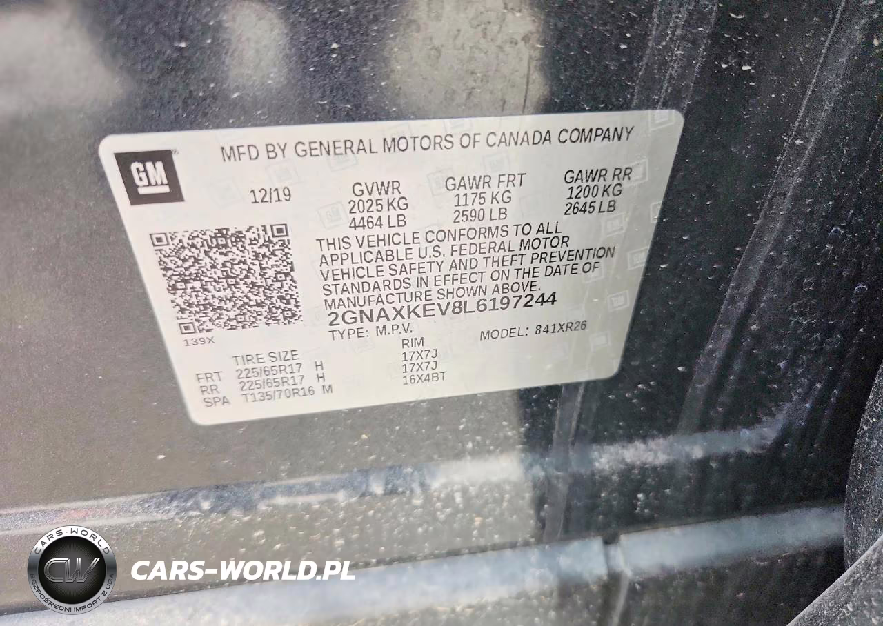 2020 Chevrolet Equinox Lt VIN:2GNAXKEV8L6197244 - 13