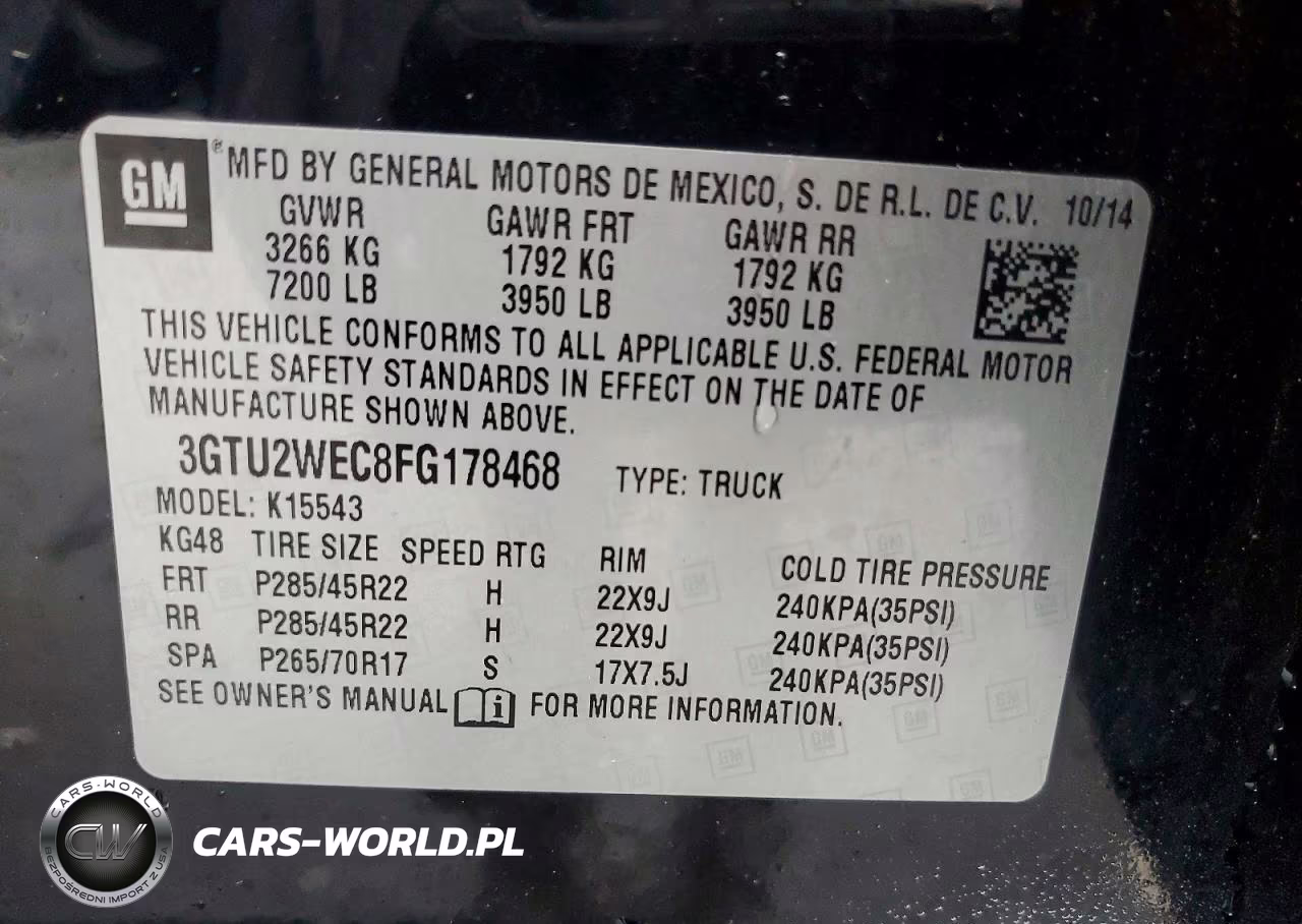 2015 GMC Sierra K1500 Denali VIN:3GTU2WEC8FG178468 - 12